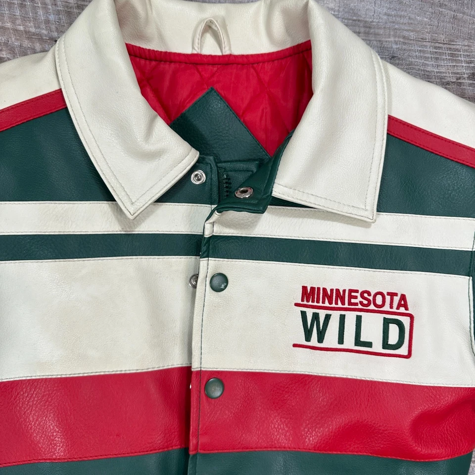 Kids Youth Unisex Minnesota Wild Fox Leather Jacket  Size S/8 - Image 3 of 4