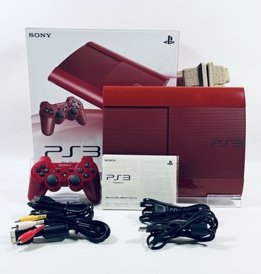 🔥RARE Sony PS3 CECH-4000B 250GB ❤️ Garnet Red 🎮 1 Controller