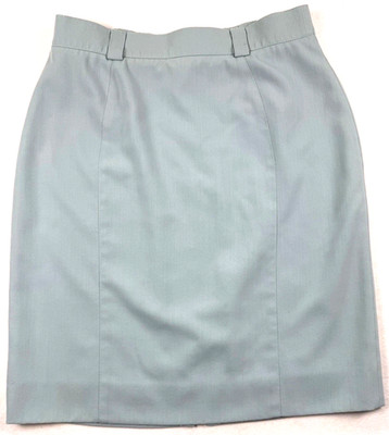 Vtg Horst Basler robins egg blue Wool Skirt size 36 Secretary Business Classic