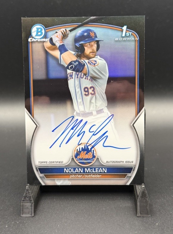 2023 Bowman Draft Nolan McLean 1st Chrome Black Refractor Auto /75 CDA-NM
