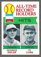 1979 Topps #411 All-Time Record Hits George Sisler Ty Cobb