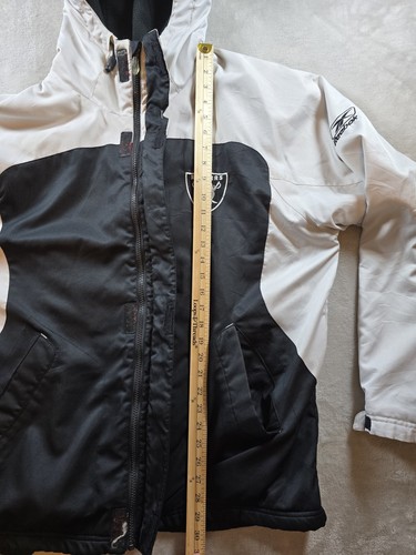 Oakland Raiders Coat Jacket Large Reebok Fleece Lined Hooded NFL *Read - Picture 13 of 24