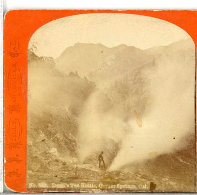 #ad #ad Devil#x27;s Tea Kettle Geyser Springs California J.J. Reilly Stereoview S45 $141.00