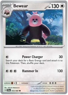 Pokemon Bewear 53 / 64 SV: Shrouded Fable Reverse Holo