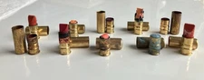 Set Of 10 VTG AVON Mini Sample Brass Bullet Style Lipsticks READ DESCRIPTION