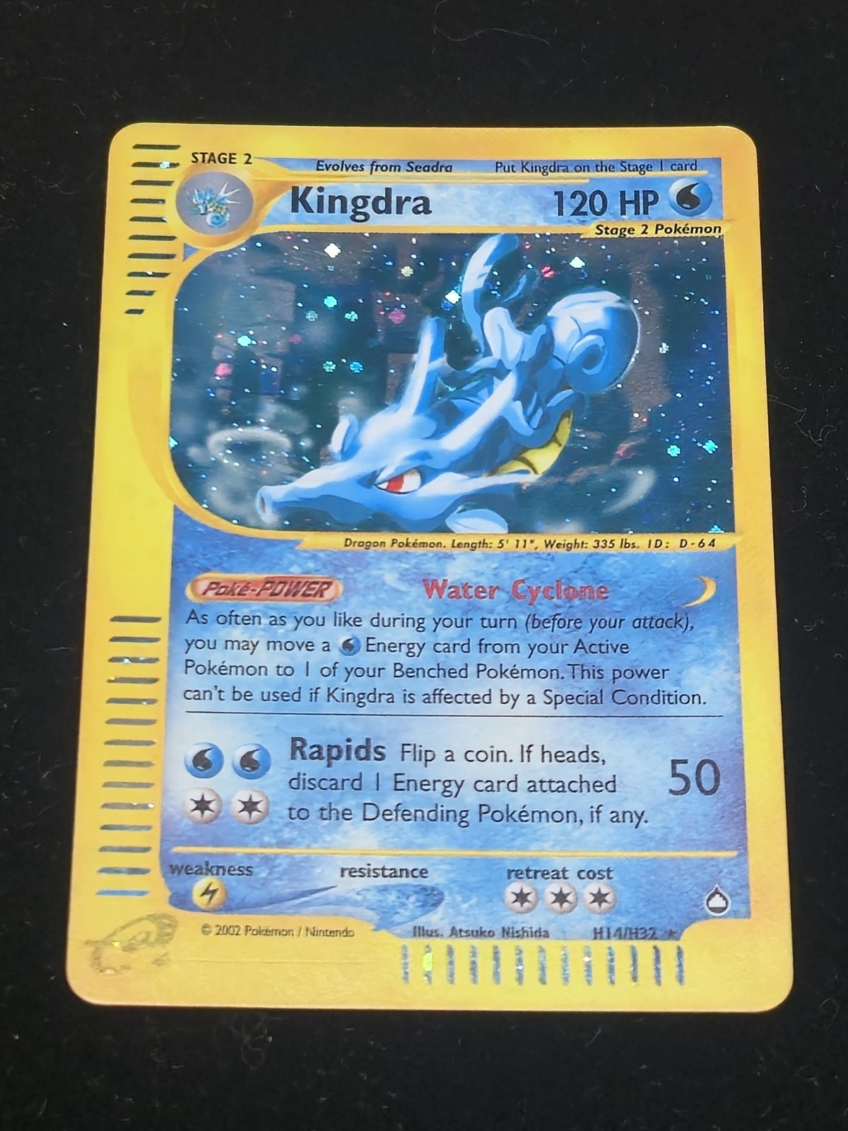 Kingdra H14 Holo Aquapolis 2002 Pokemon Card - NM