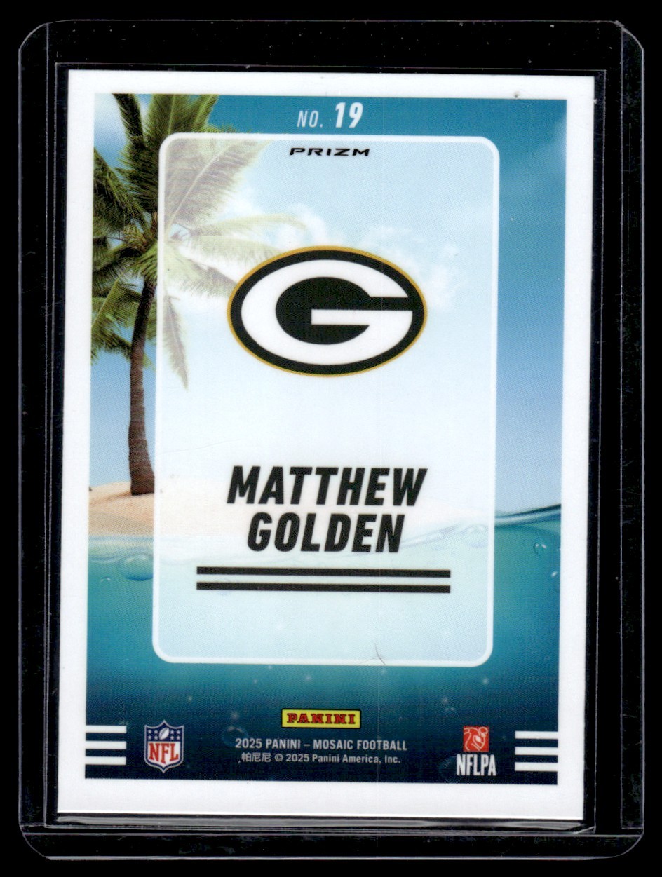 2025 Panini Mosaic Splash Silver Prizm Matthew Golden Rookie Green Bay Packers