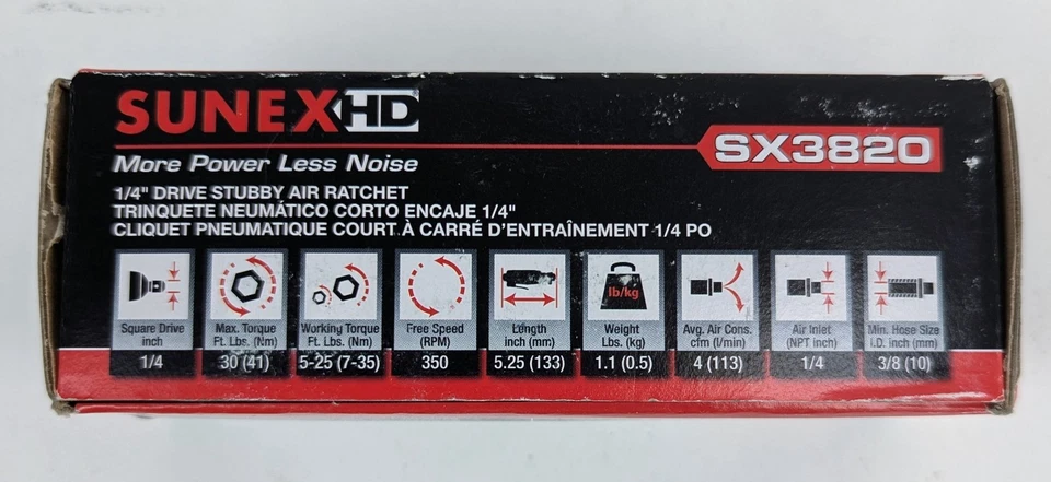 Sunex Tools - SX3820 - 1/4" catraca de ar resistente - Imagem 2 de 4