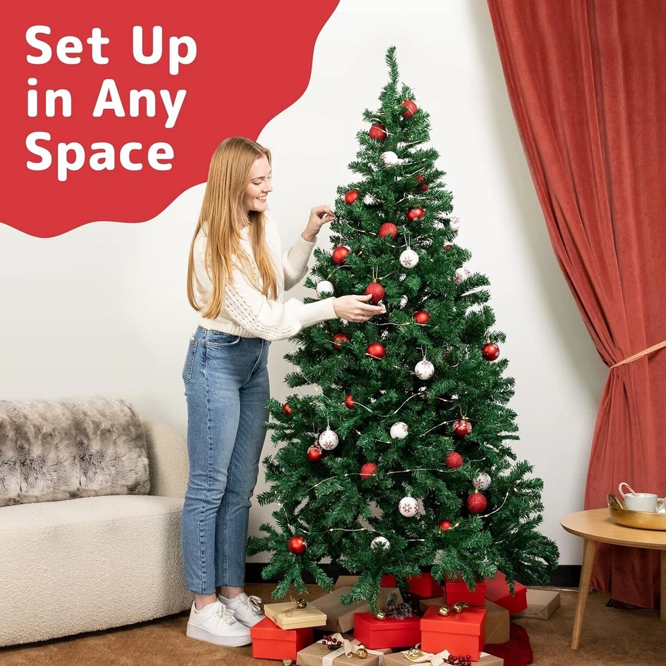 Pop Up Christmas Tree - 1.8M 6FT Artificial Fir | Metal Stand, Easy Assemble - Image 4 of 4