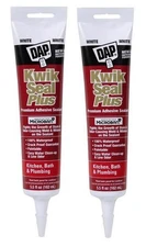 2 DAP Kwik Seal Plus Siliconized Latex Adhesive Caulk White Multi 5.5oz 18526