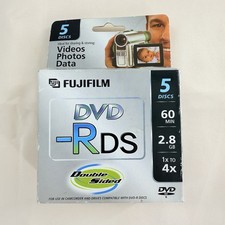 New Fujifilm Media 25302910 Mini DVD-R Camcorder 2.8GB 60Min Double Sided 5 Disc