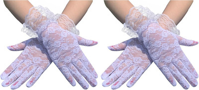 2 Pcs Damen Spitze Handschuhe, kurze Spitze Braut Hochzeit Prom Tea Party Handsc