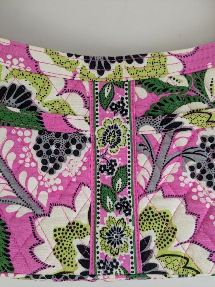 Bolso de Hombro Vera Bradley Cassidy Priscilla Rosa Verde Floral Correa Baguette Usado en Excelente Condición Foto 4 de 4