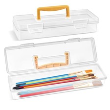 2 Pack Paint Brush Case - Portable Long Brush Storage Box, Holder