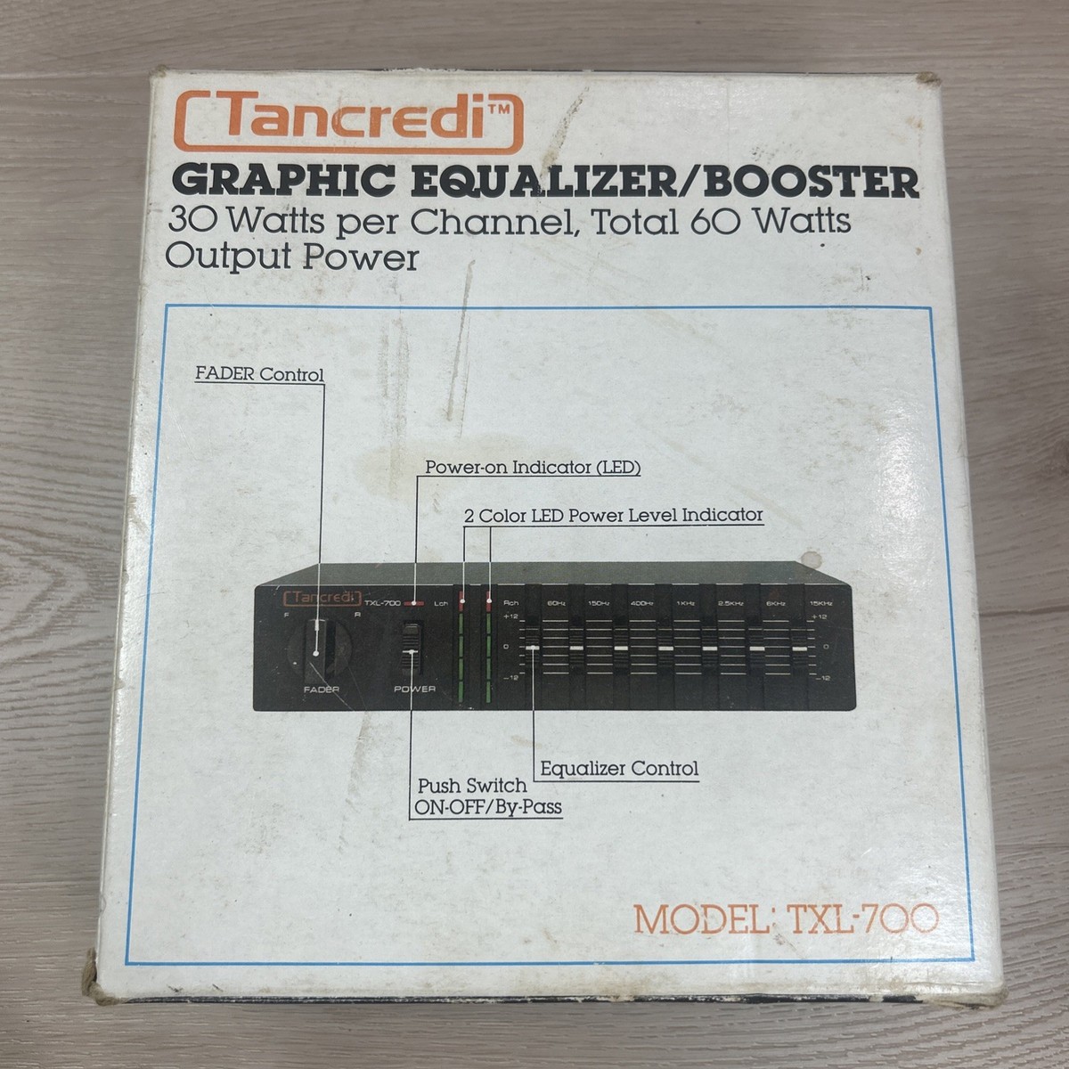 Tancredi TXL-700 Equalizer/Booster Vintage 60W Car Audio W