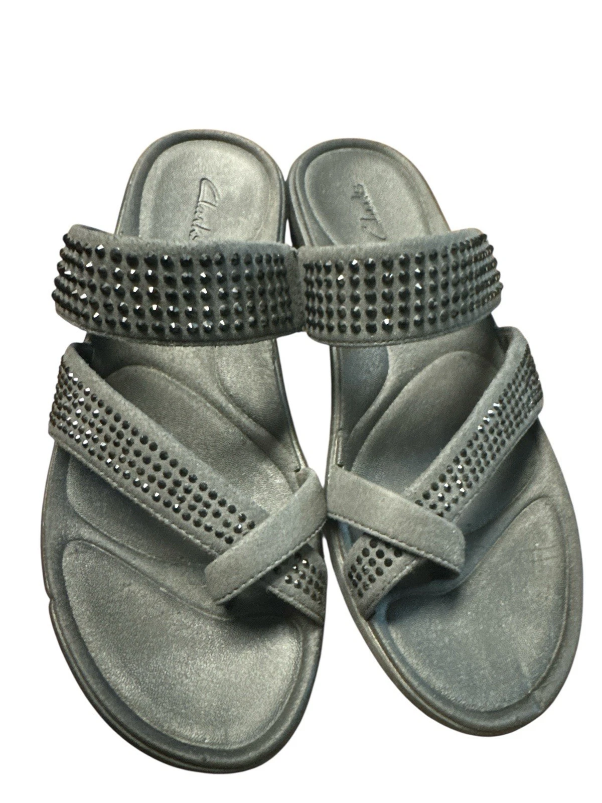 Clarks scarpe sandali donna neri con strass slide 10 Medium