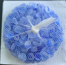 1 lb 6.3 oz FROSTY BLUE FLAT GLASS MARBLES