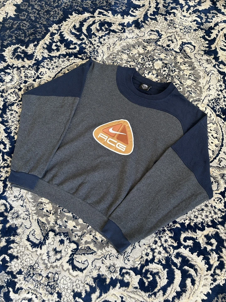 Sweat Nike ACG vintage gris/marine taille XL - Photo 3/4
