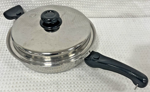 Saladmaster Versa Tec 11" Skillet Fry Pan Vapo Lid Removable Handles T304-316L