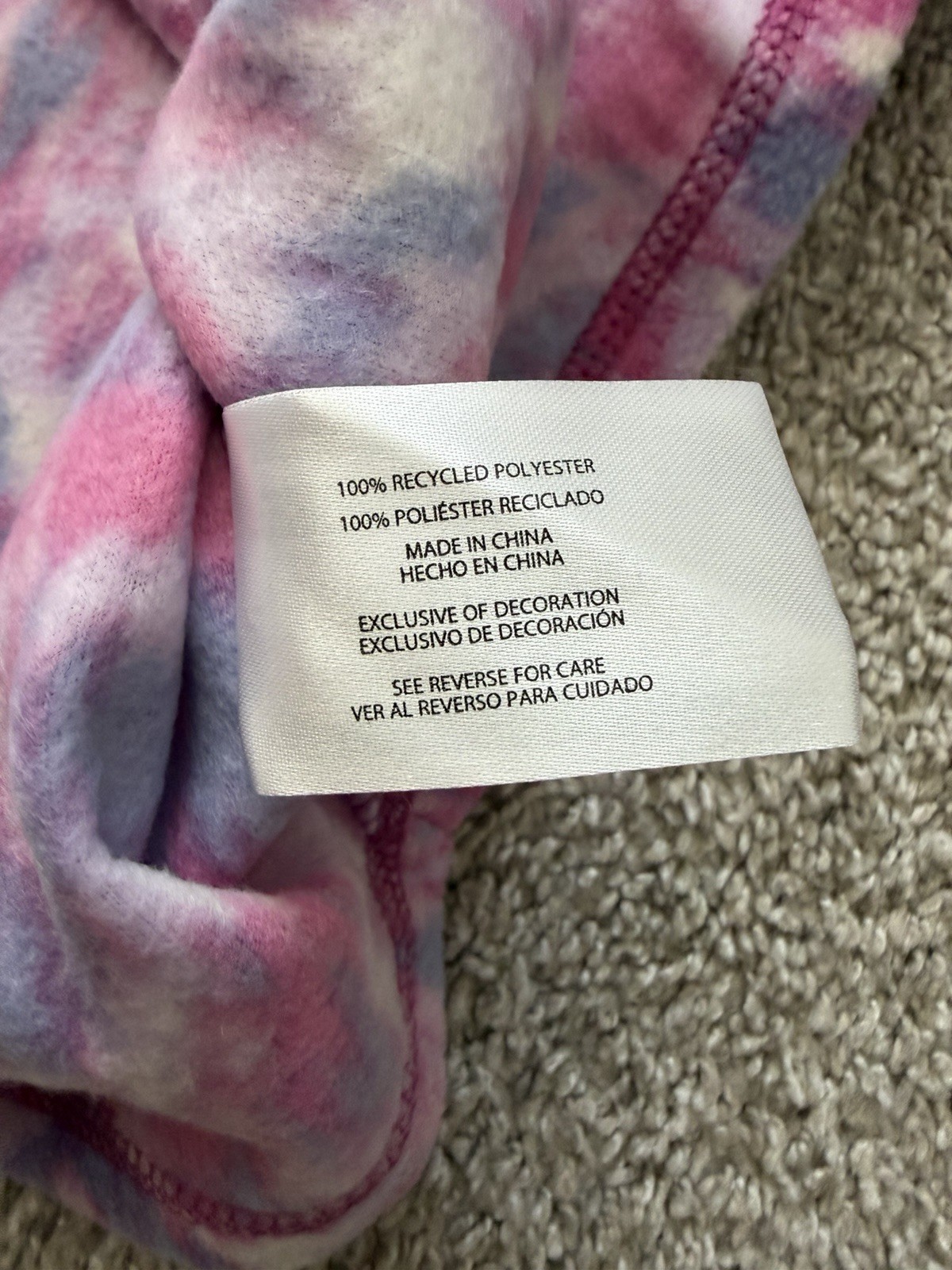Eddie Bauer Women Fleece Pullover XS 1/4 Zip Pink Blue Pattern Cozy image 5