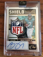 2024 Panini One Brian Thomas Jr. Shield Signatures Jaguars RC 1/1 Patch Auto