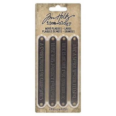 Tim Holtz Idea-ology Metall Worttafeln 4 Stück - groß