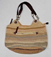 Shoulder Bag The Sak Indio Crochet Satchel Desert Sunset Natural Colors 10X16In