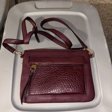 Plum/Purple Faux Leather Crossbody Shoulder Bag, Brand New, No Tags