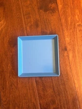 2 Vintage Western Airlines Blue Square Plastic Plates by Plastics Inc. 5 1/2"