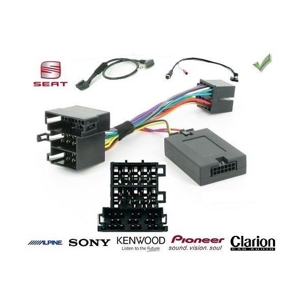 Commande au volant Seat Toledo 2004 kit d'intégration pour brancher un autoradio Kenwood Fakra