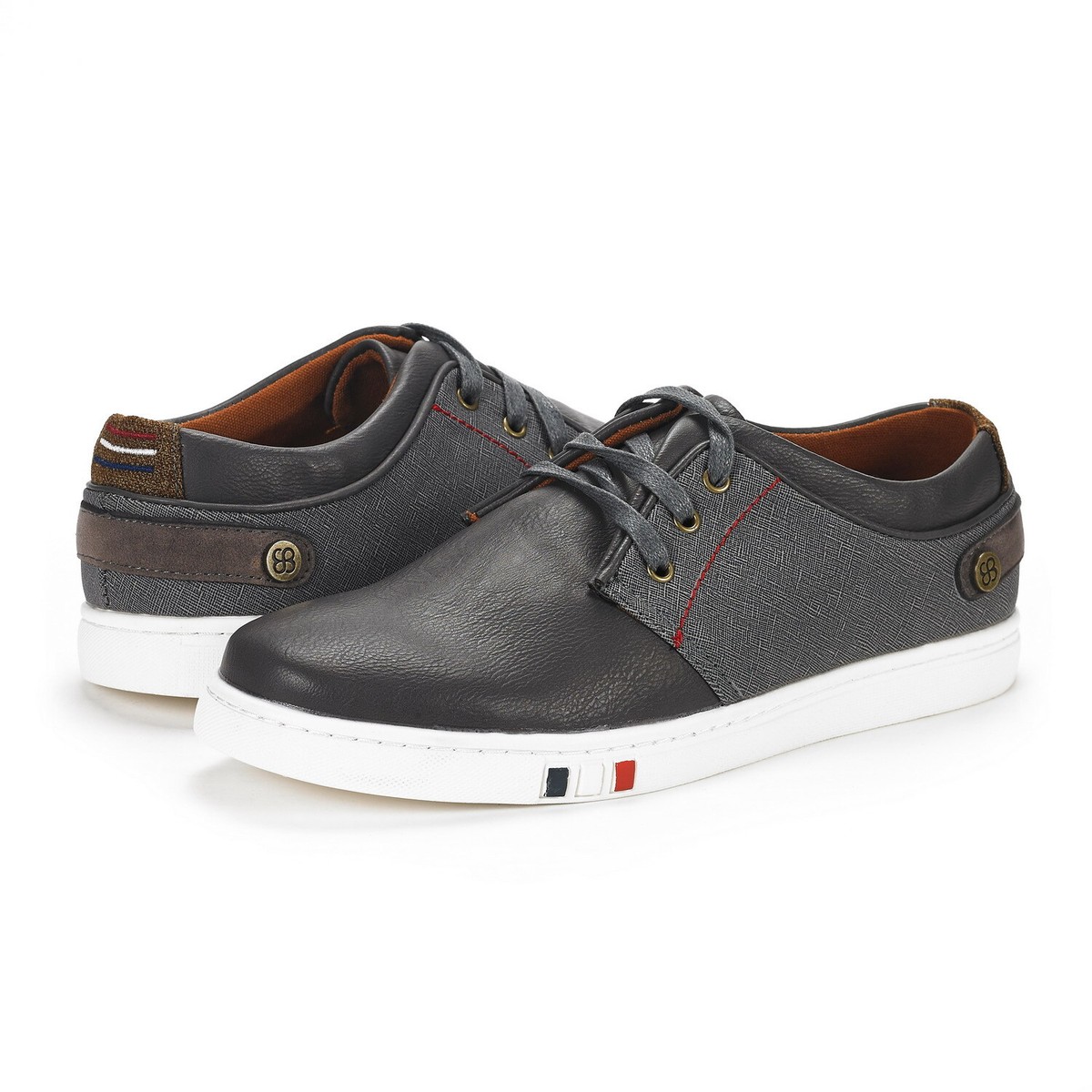 Men\'s Casual Oxford Sneakers, Faux Leather Lace-Up Walking Shoes with Cushioned Alpine Swiss Brad Men main image 4