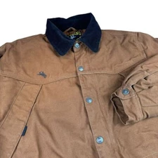 Wyoming Traders Jacket Mens Large Canvas Fur Lined Full Zip Snap Barn Chore