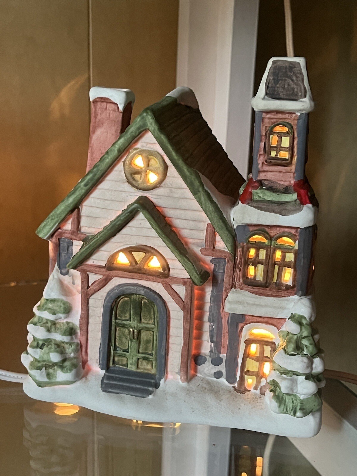 Kirklands Holiday Village Set 7” Ceramic Victorian Houses Christmas