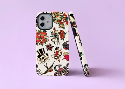 Vintage Tattoos Tattoo Muster 2 in 1 robuste Handyhülle/Cover für iPhone