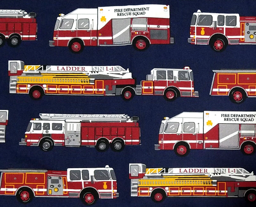 Fire Dept Hawaiian Shirt Mens XL Blue Trucks Rescue Ladder Firefighter KIMOSHAN - Picture 5 of 5