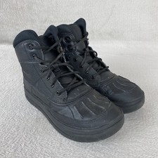 Nike ACG Woodside II High Boy's Boots Sneakers Size 3.5 Black Leather Shoes