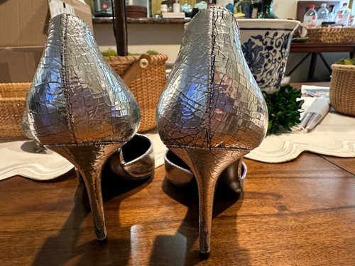 Max Mara Silver D'orsay high heel pumps 38.5 -$ 99 - Picture 3 of 6