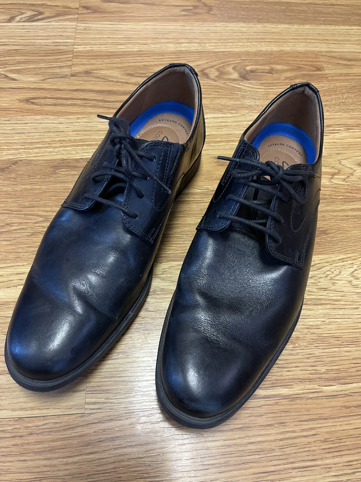 Scarpe eleganti Clarks Collection uomo 9 5 M pelle nera Oxford Whiddon punta liscia