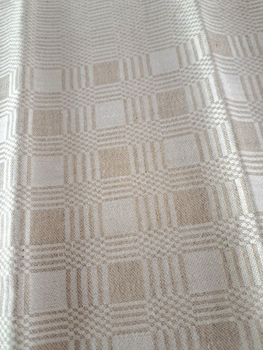 Vintage Linen Fabric Material Sweden Beige Abstract Checks Torsakers DIY 45x45 - Picture 3 of 4