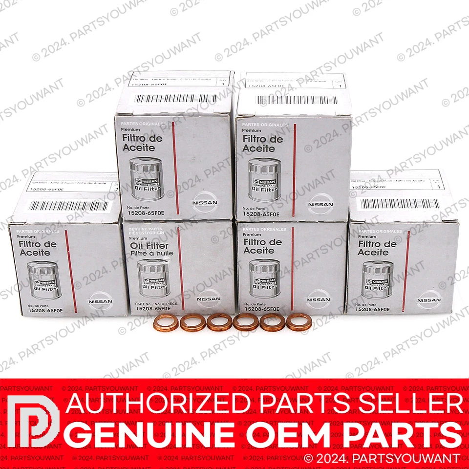 Genuine OEM Nissan Infiniti Oil Filter 15208-65F0E w Drain Plug 01M02 [SET OF 6] - Image 3 of 4