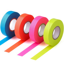 Flourescent Flagging Tape, Non-Adhesive Plastic Ribbon Neon Marking Roll, for...