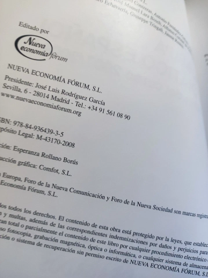 La Ruptura Del Mapa Mediático Español Tapa dura 2008 -NUEVA ECONOMIA FORUM - Imagen 3 de 4