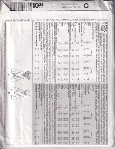 McCalls 2536 Sewing Pattern Girls Dress 6 7 8 Special Occasion Flower Girl - Picture 4 of 4