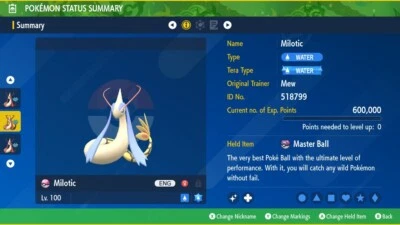 Shiny 6IV XXXL EV Trained Marvel Scale Milotic Pokemon Scarlet/Violet Home