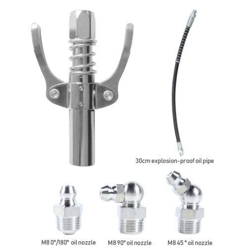 Grease Gun Coupler High Pressure Quick Release Lock Nozzles w/Hose For 1/8"NPT - Picture 9 of 18