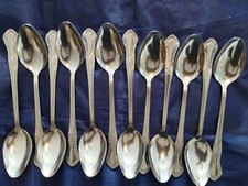12 TABLE Spoons Set of TWELVE Stainless Steel 7" 3/4 long by 1 1/2 Wide Dozen