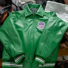 Green Avirex icon Real Lamb Leather Bomber Jacket American Pilot Flight Jacket