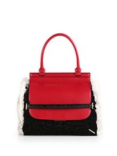 $9500 New The Row  Alligator Top Handle Bag Red Black Broadtail Mink Fur Python 
