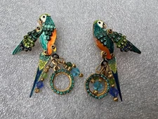 Stunning Lunch at the Ritz LATR 2GO Parrot Rhinestone Post Dangle Earrings
