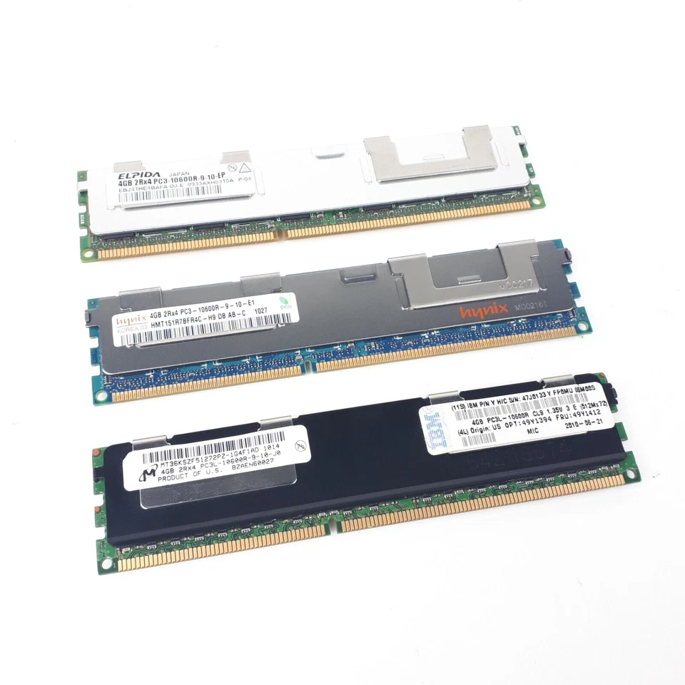 Mixed 4GB 2RX4 PC3-10600R DDR3 HP Hynix Server RAMs Lot of 31 E5066 - Image 4 of 4